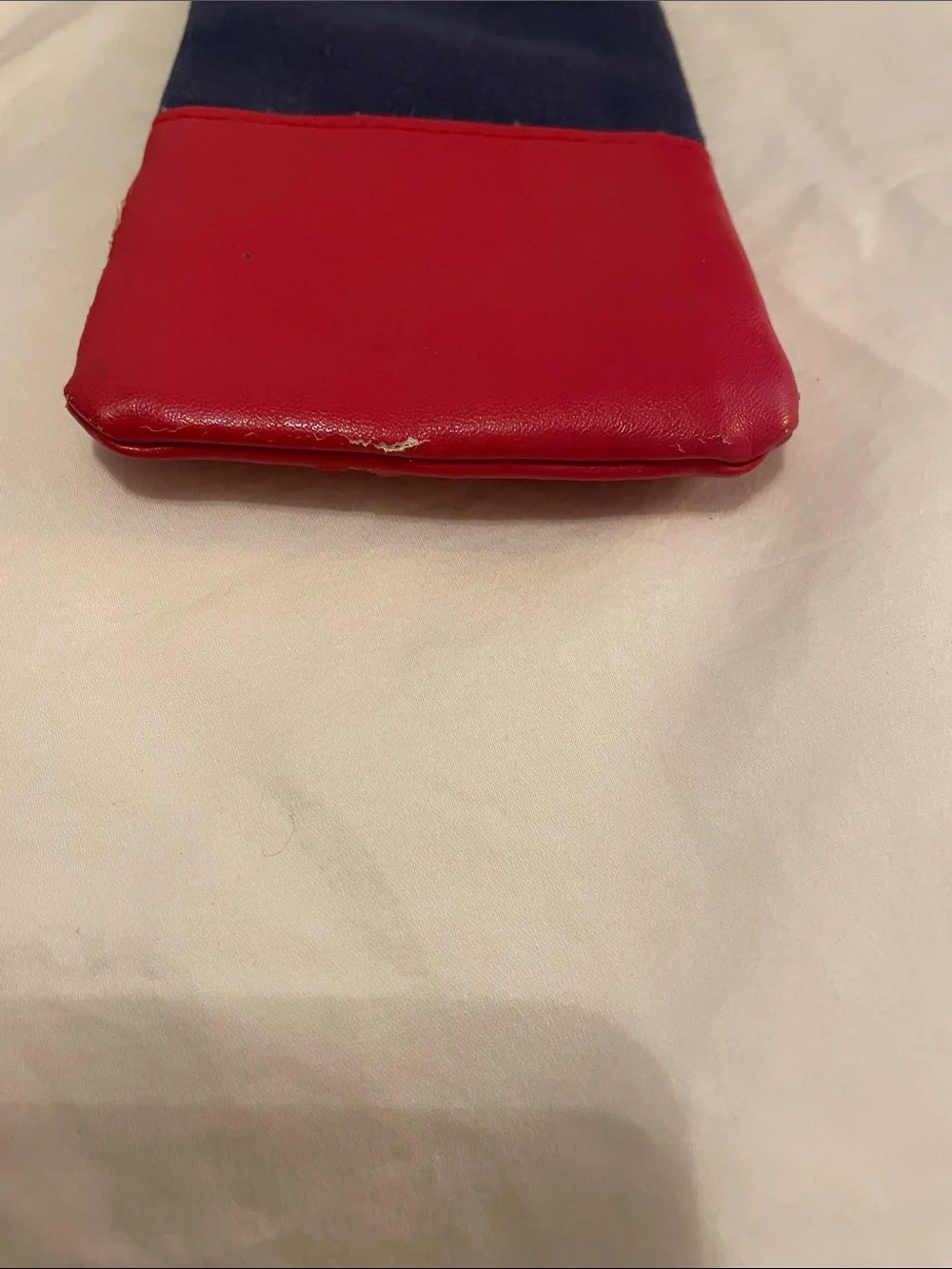 Le Specs Navy and Red Canvas Faux-Leather Pouch — Case Only